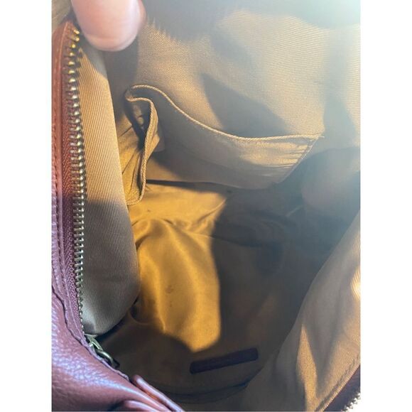 Lucky Brand brown leather over the shoulder  large hobo bag rare - Picture 11 of 16